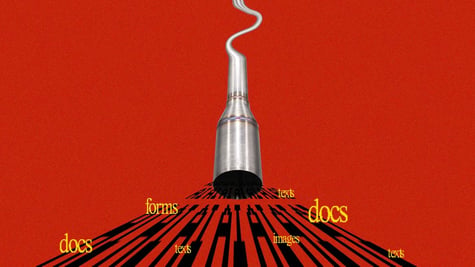 Docs, forms, texts and images in the artificial pipeline. Image by Cybernews.