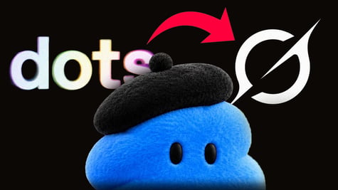 Open-AI's dots mascot comically transitioning towards Grok AI. Image by Cybernews.