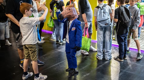 Visitors attend Gamescom, the world's largest annual video game trade fair in Cologne, Germany