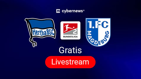 Hertha BSC, 1. FC Magdeburg, Team Logos, Gratis-Livestream, blau