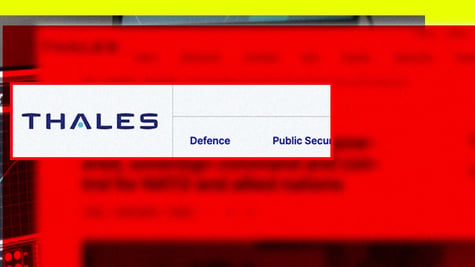 The logo of Thales, French defense tech giant