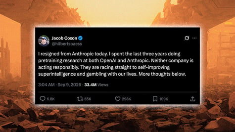 Jacob Coxon's post on X announcing his resignation from Anthropic