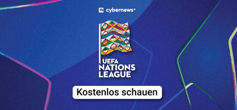 UEFA Nations League, Logo, Flagge, blauer Hintergrund