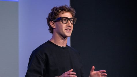 Mark Zuckerberg wears a pair of Meta Ray-Ban Display AI glasses