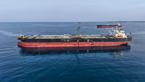 Oil tanker in Mediterranean, Iran, Middle East, war