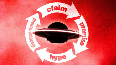 A UFO in a cycle of claims, promises, hype and disappointment.