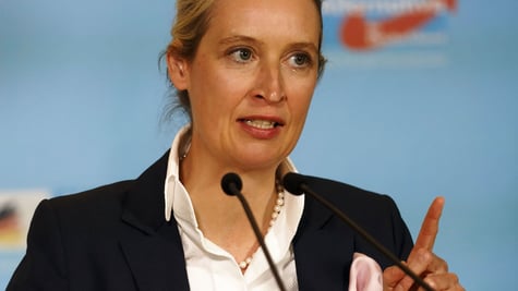  Dr. Alice Weidel, chairwoman of the AFD parliamentary group, during a press conference in the German Bundestag.