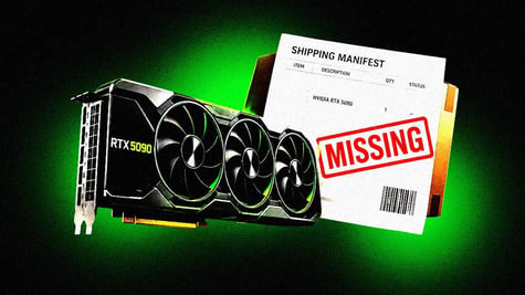 A missing shipment of the Nvidia RTX 5090 graphics card.