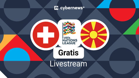 Flaggen der Schweiz und Nordmazedoniens mit dem Schriftzug Gratis-Livestream