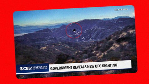 FBI footage of a black triangle UFO hovering in the mountains.