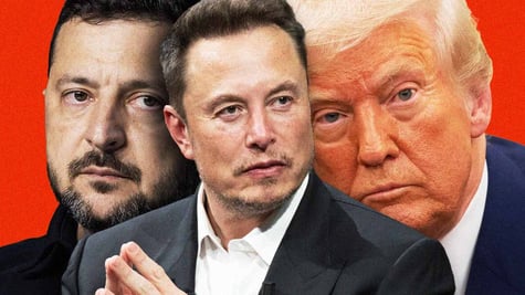 Volodymyr Zelensky, Elon Musk, Donald Trump. By Cybernews / Shutterstock.