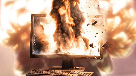 A PC screen exploding