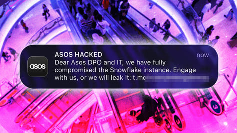 Hacker message sent visa Asos to numerous users