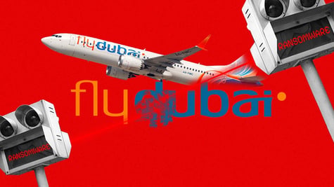 flydubai airplane in the red background