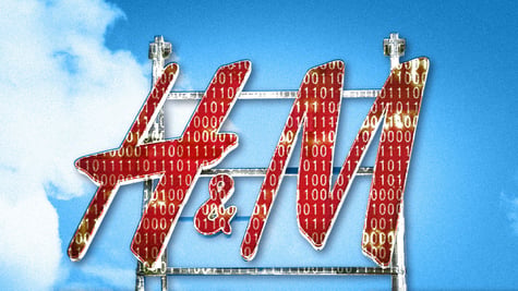H&M logo in the sky background 