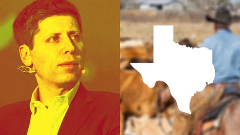 OpenAI CEO Sam Altman and territory of Texas put next to each other.