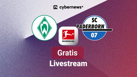 Logos von SV Werder Bremen und SC Paderborn 07 mit Hinweis auf den kostenlosen Bundesliga-Livestream