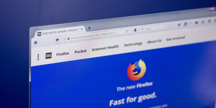 Homepage of Mozilla Firefox browser
