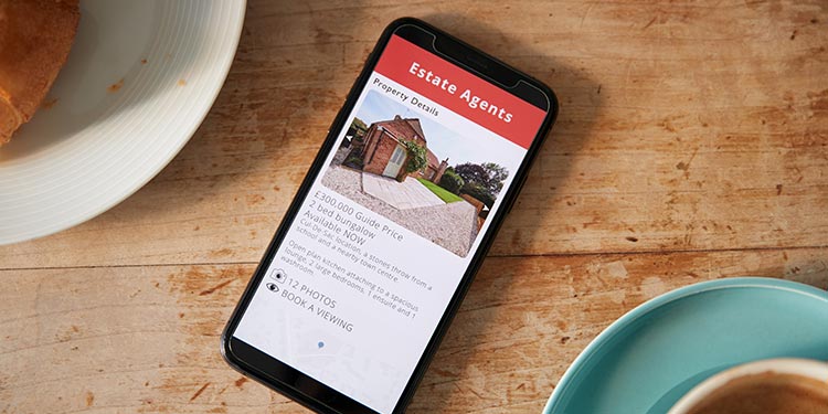 real estate application on smartphone