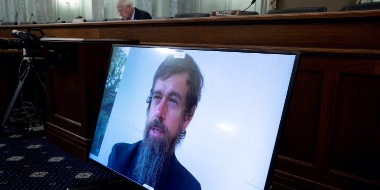 Jack Dorsey on the screen