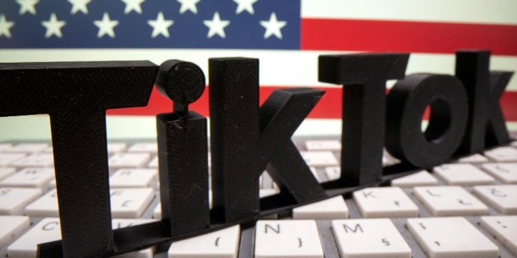 usa flag, tiktok logo