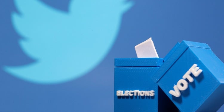 twitter logo, ballot box
