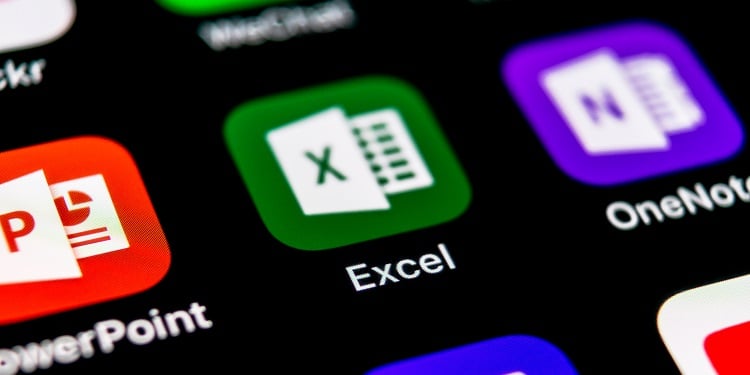 Excel app on mobile screen