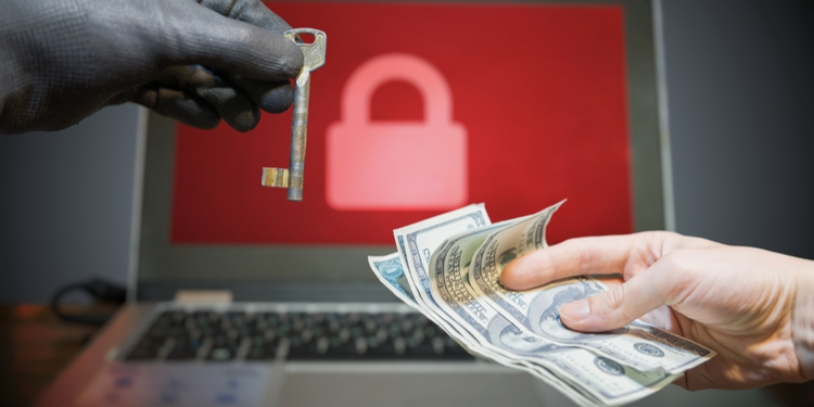 Ransomware attack. Hacker is offering key to unlock encrypted data for money.