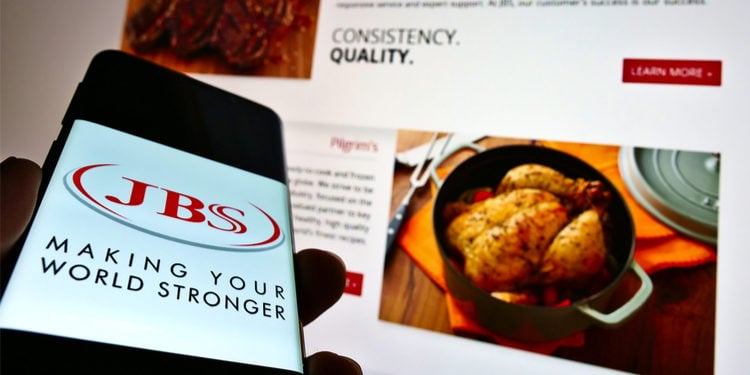 JBS meat logo on mobile
