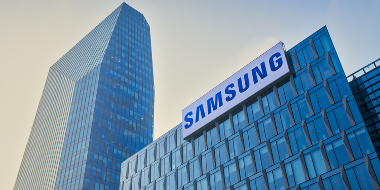 A Samsung office block, gloomy skies