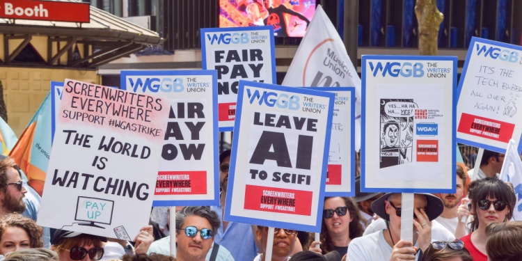 AI protest march.