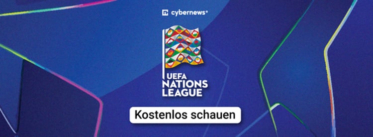 UEFA Nations League, Logo, Flagge, blauer Hintergrund