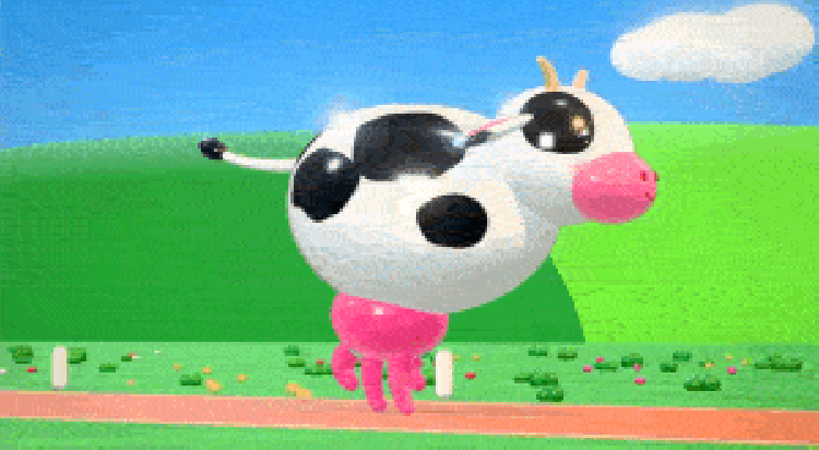 GIF of cow jumping