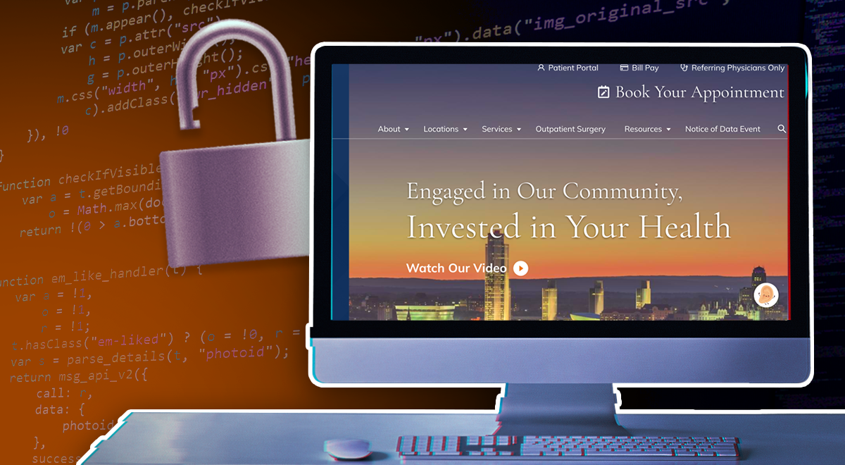 A screenshot of the clinic's homepage