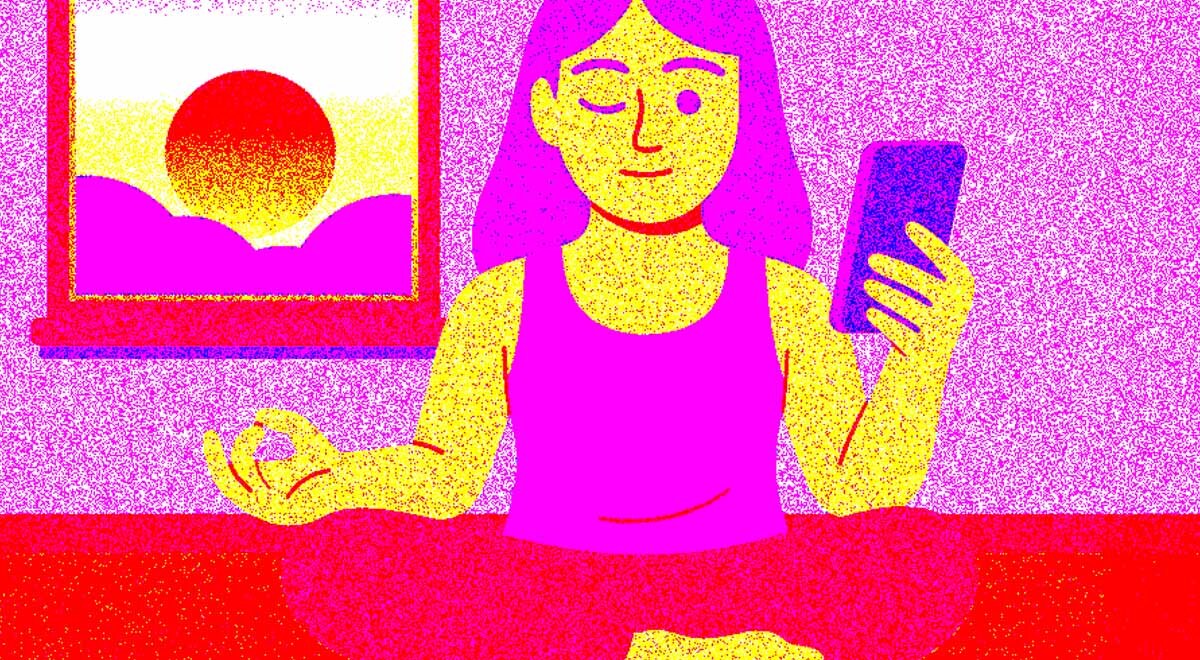 A Gen Z member meditating as the sun rises in the window.