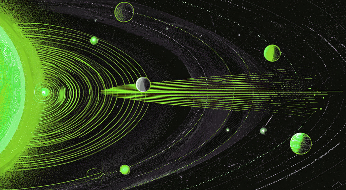 Earth's green radio waves been picked up by other planets.