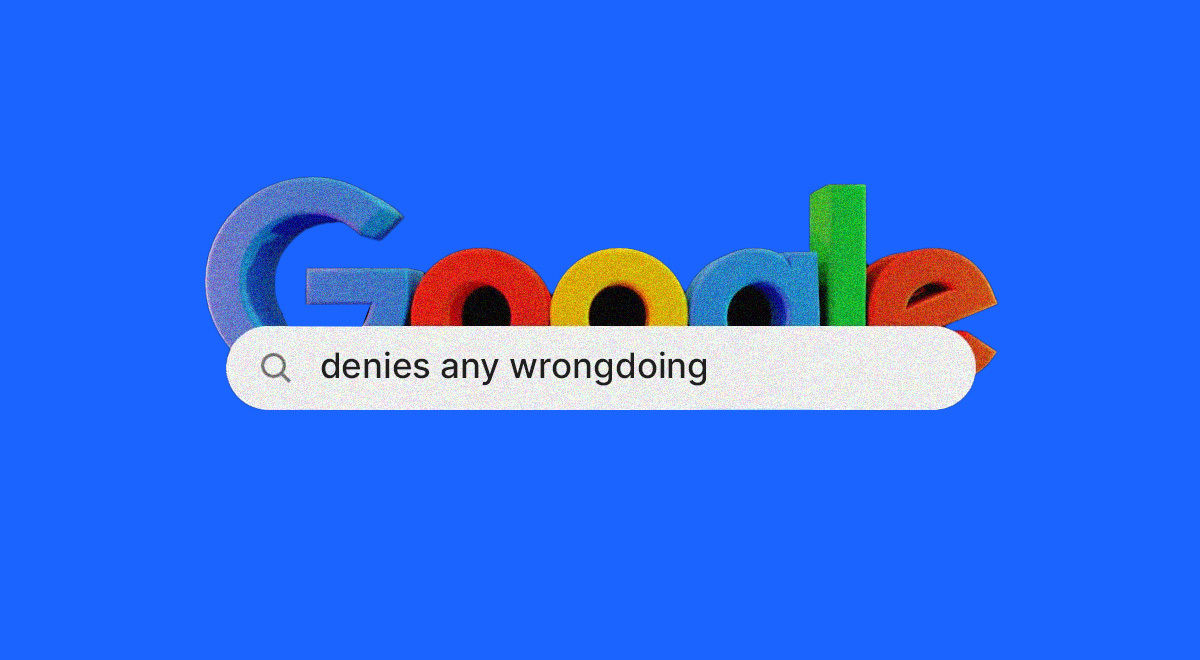google logo denies wrong doing