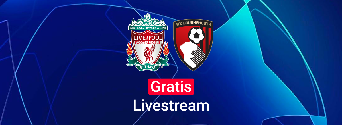 Liverpool and Bournemouth Club Logos with dark blue background
