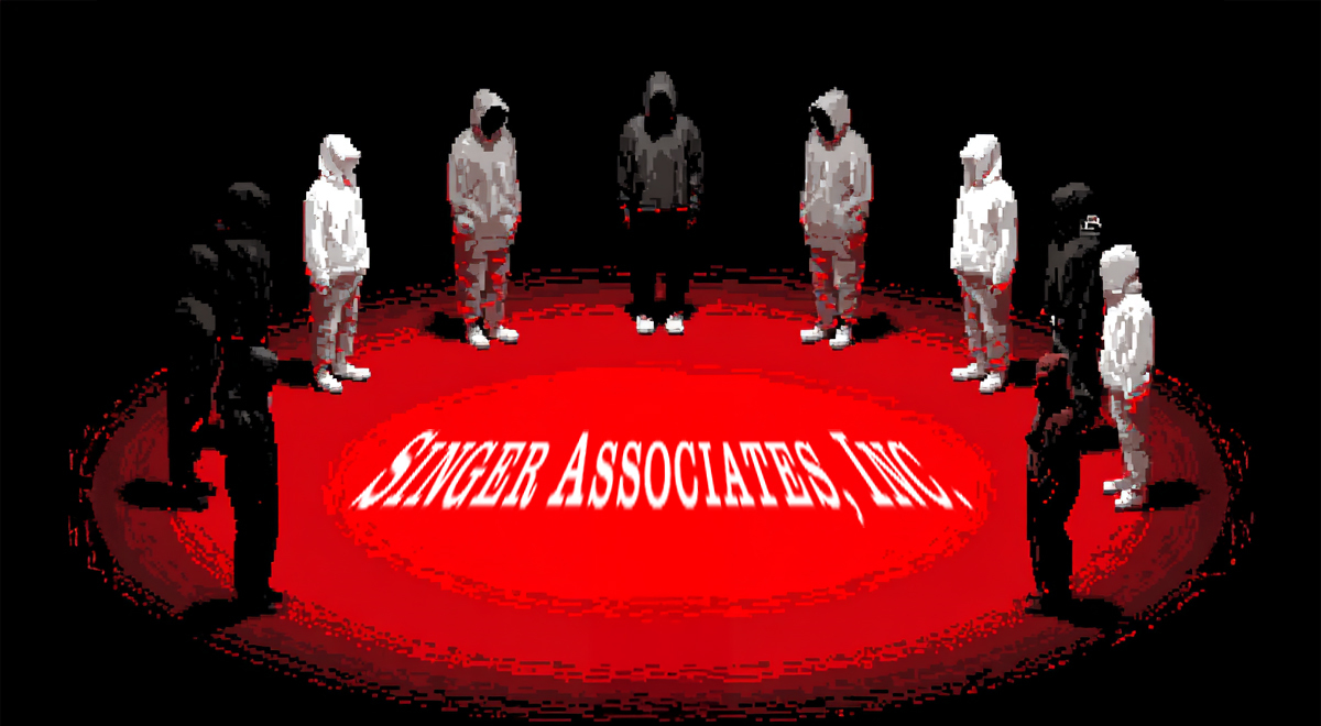 Singer Associates logo surrounded by ransomware gang