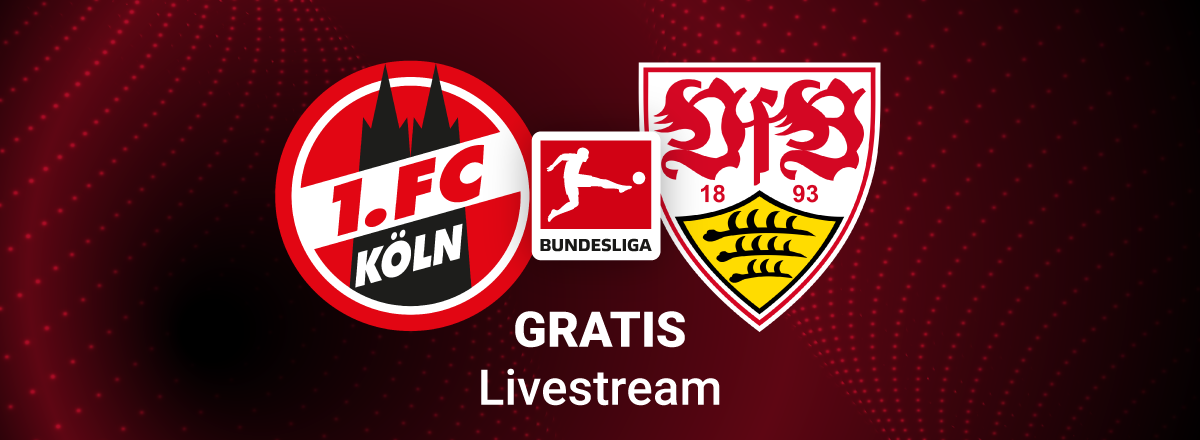 1. FC Köln vs. VfB Stuttgart Team Logos Bundesliga Livestream