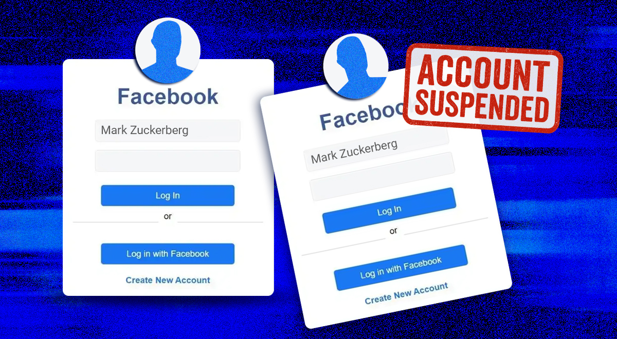 Facebook accounts suspended with the name "Mark Zuckerberg"