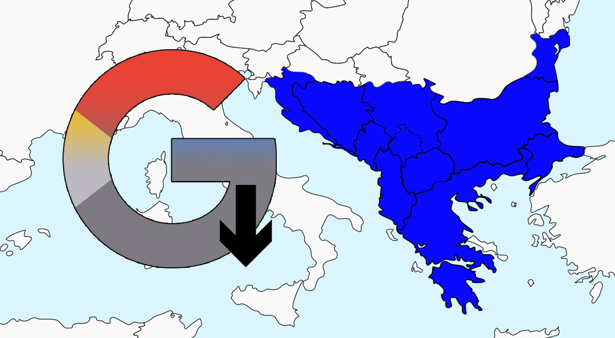 google logo service down in balkans europe map