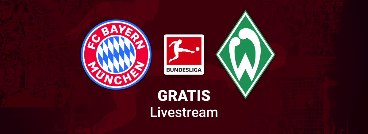 Screenshot FC Bayern München vs. Werder Bremen Team Logos for Bundesliga Stream