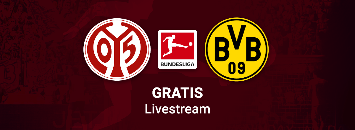 Screenshot Mainz vs. Borussia Dortmund Team Logos for Bundesliga Stream