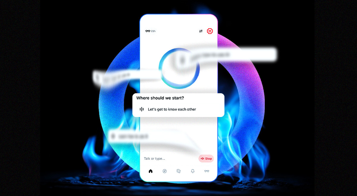 Meta AI chatbot with blurred text lines