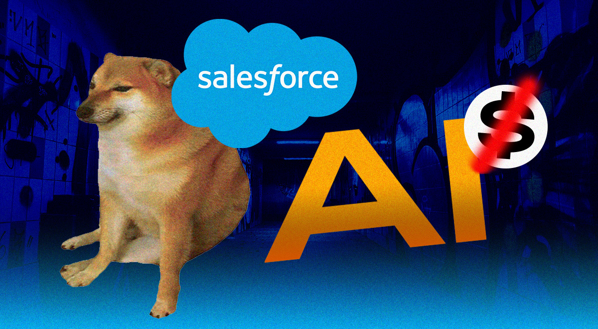 cheems meme ai salesforce logo ai dollar sign