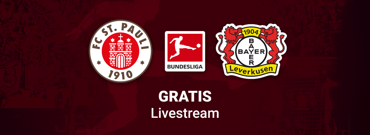 Screenshot St. Pauli vs. Bayer Leverkusen Team Logos for Bundesliga Stream