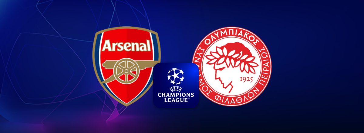 Arsenal vs Olypiacos matchups logos