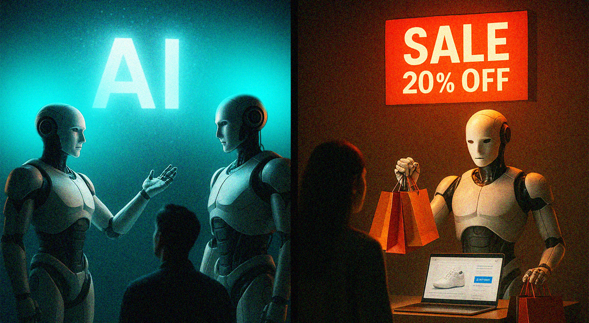 An AI-powered robot is shopping