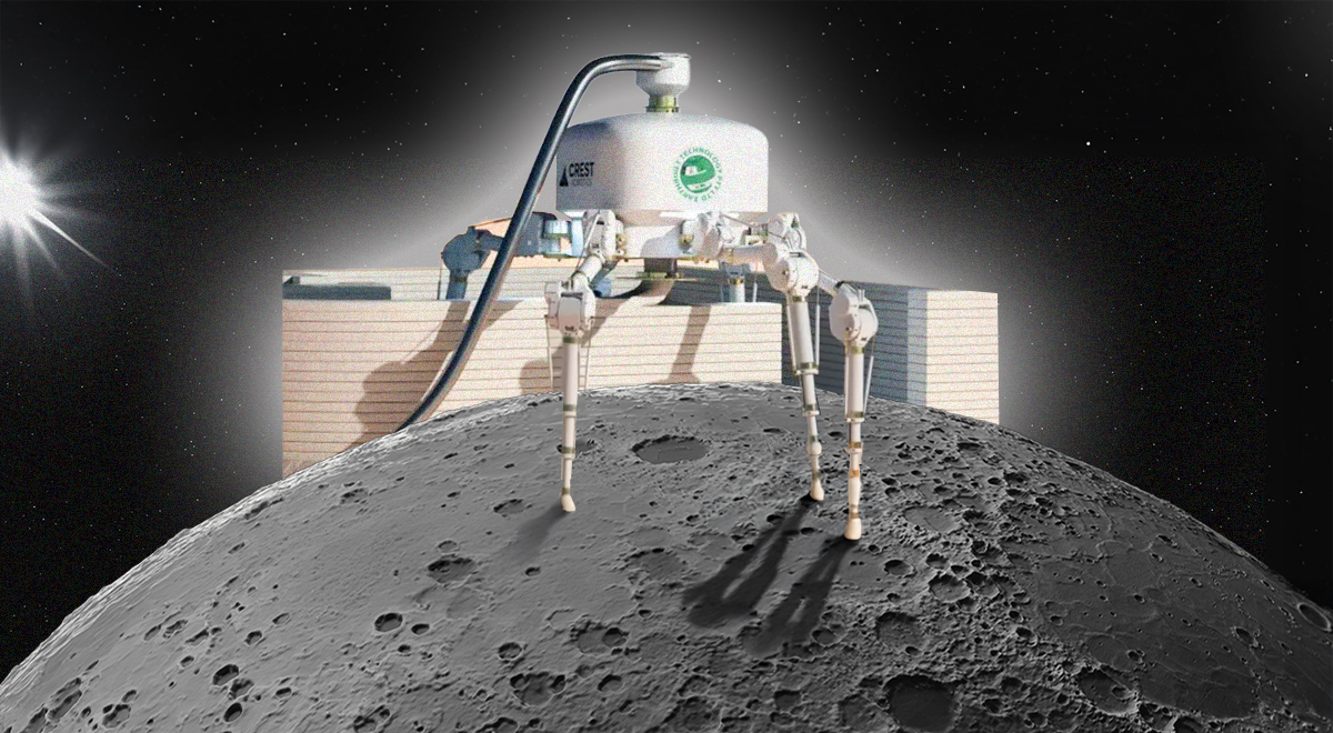 Charlotte the spider robot on the moon.